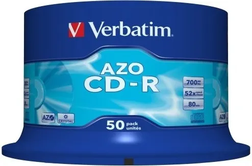 CD-R Verbatim 700MB 80min 52x pachet 50 discuri spindle AZO Crystal