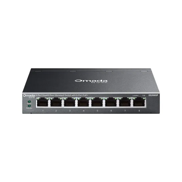 Switch TP-Link ES208GP 8 porturi Gigabit PoE+ metalic