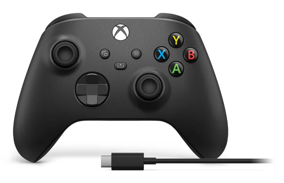 Controller wireless Microsoft Xbox negru cu cablu USB-C