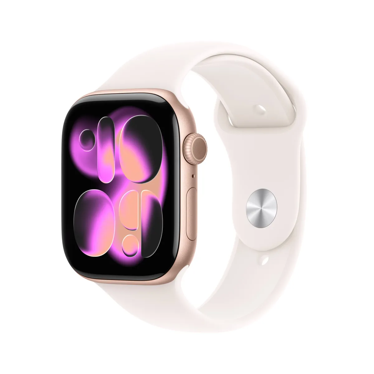 Apple Watch Series 11 46mm smartwatch carcasă aluminiu rose gold curea light blush