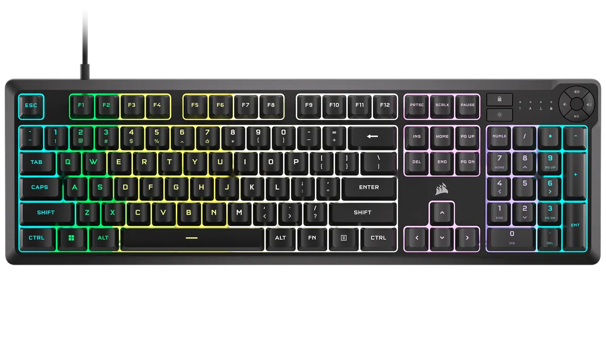 Tastatura mecanică Corsair K55 CORE RGB cu iluminare RGB pe 10 zone