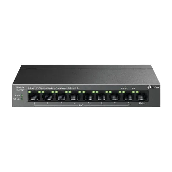 Switch TP-Link LS109P 9 porturi cu carcasă metalică negru
