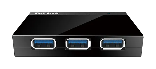 Hub USB 3.0 D-Link DUB-1340 negru cu 4 porturi și alimentare rețea