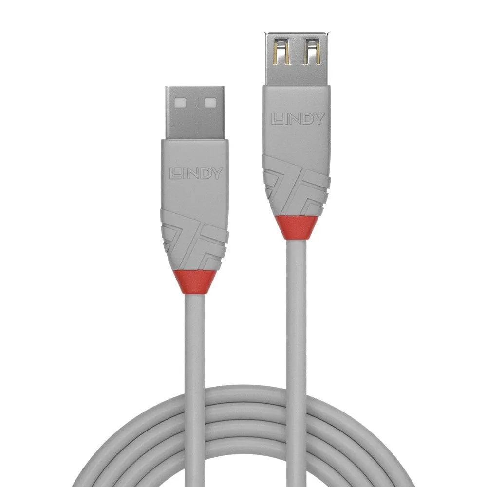 Cablu USB 2.0 Type A extensie 3m Lindy culoare antracit