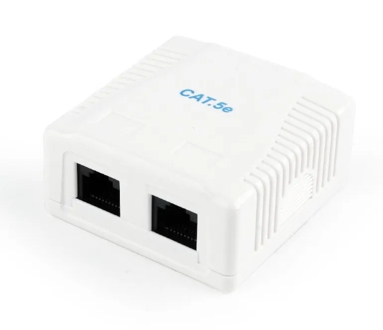 Priză RJ-45 perete Gembird cu 2 ieșiri și conectori LSA Cat5e