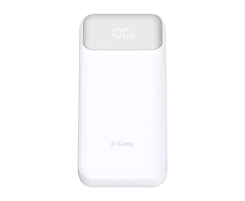 Baterie externă D-Link 20000mAh 65W cu 2 porturi USB Type-C culoare alb
