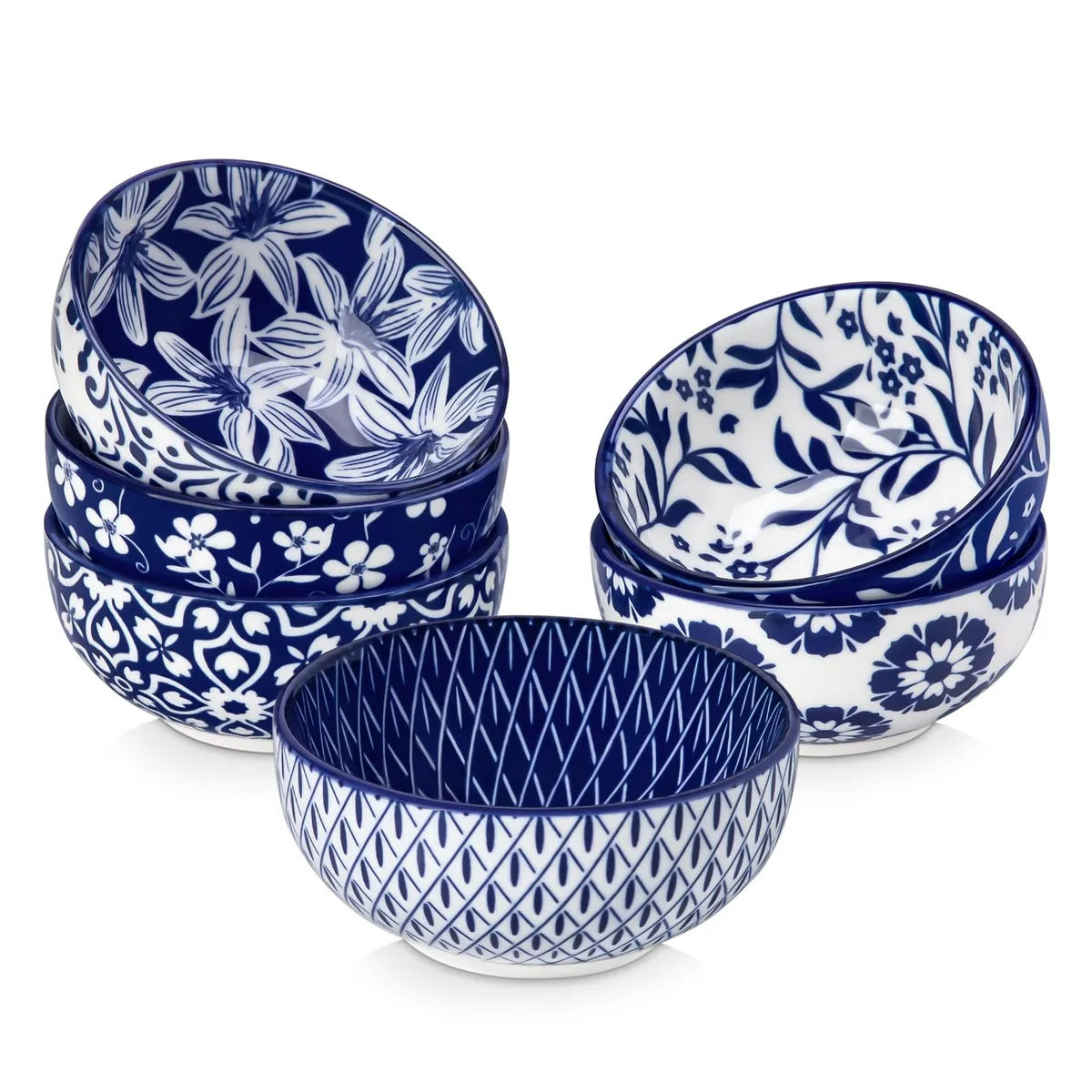 Set de 6 boluri ceramice albe de 80ml pentru aperitive