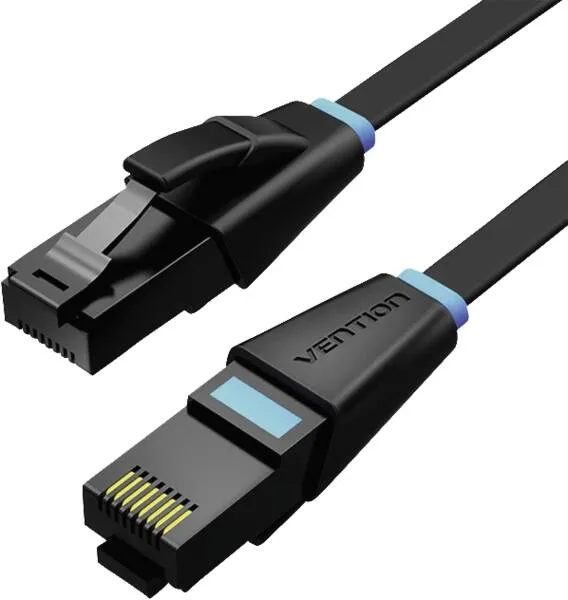 Cablu UTP Vention Cat.6 negru plat 1.5m cu conectori RJ-45