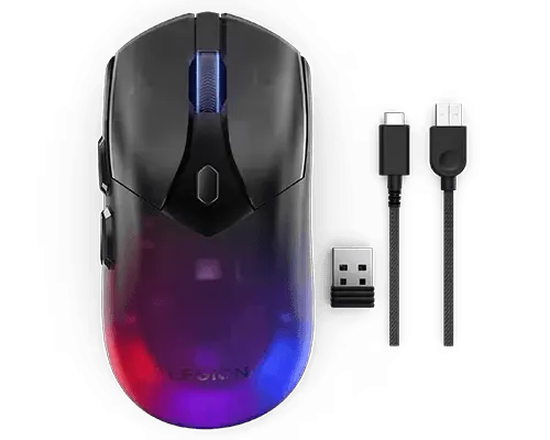 Maus wireless Lenovo Legion M410 cu RGB negru