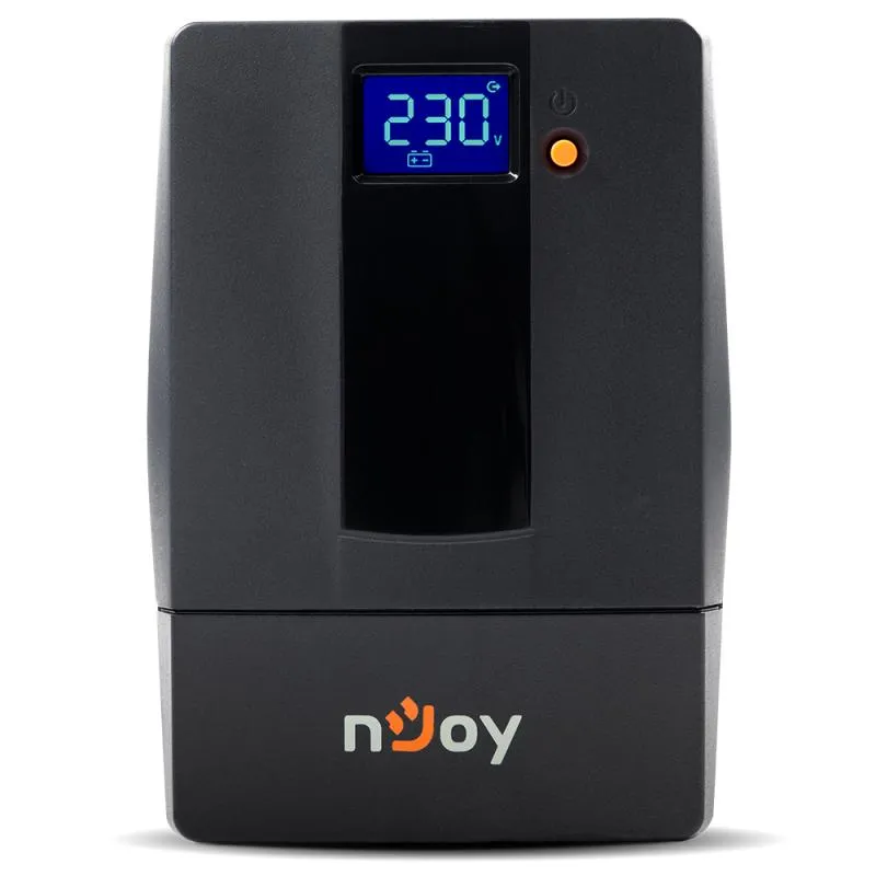 UPS Njoy Horus P 600 mini tower cu display LCD și prize Schuko
