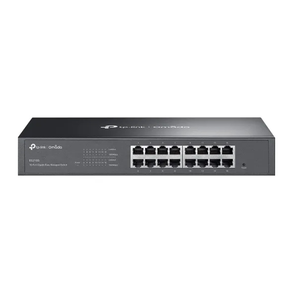Switch TP-Link 16 porturi Gigabit managed carcasă metalică negră