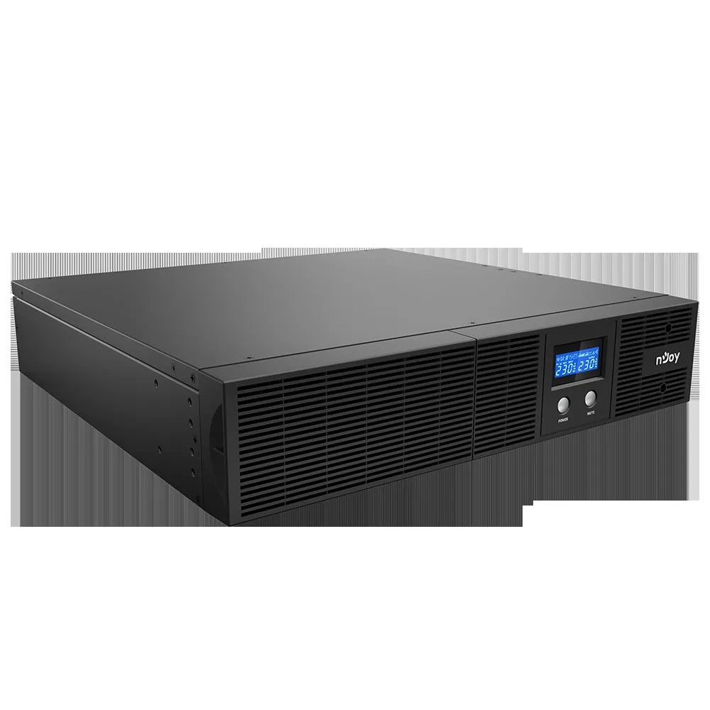UPS Njoy Argus 3000 cu display LCD și conectori IEC, format rack