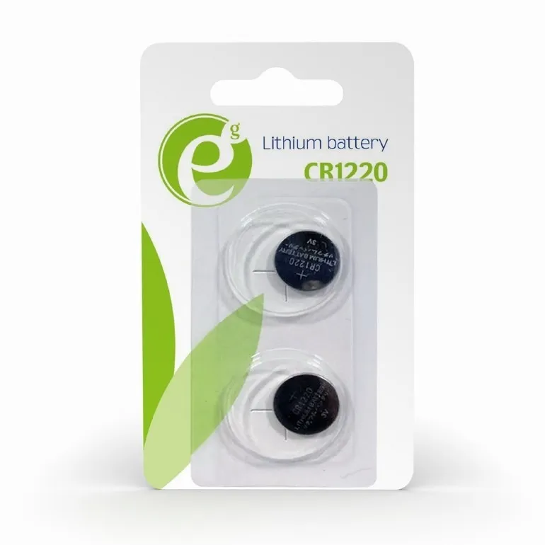 Baterii butoni Gembird CR1220 3V litiu, 2 bucăți în pachet