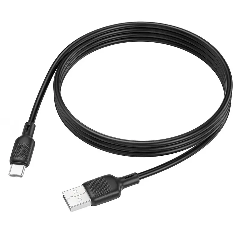 CABLU alimentare si date Borofone "BX113", Fast Charging Data Cable pt. smartphone, USB la USB Type-C 3A , 2m, negru "6941991115509" (timbru verde 0.08 lei)
