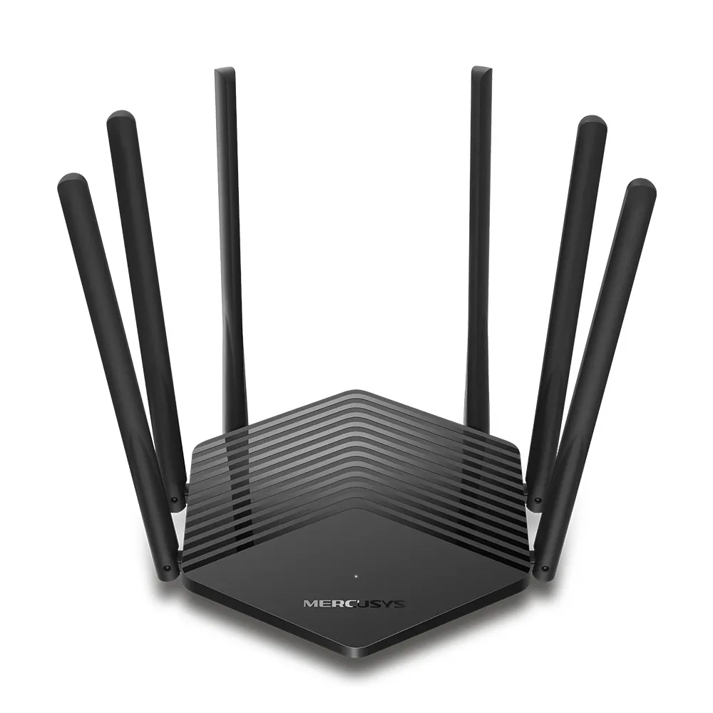 Router wireless Mercusys AC1900 cu 6 antene externe negre