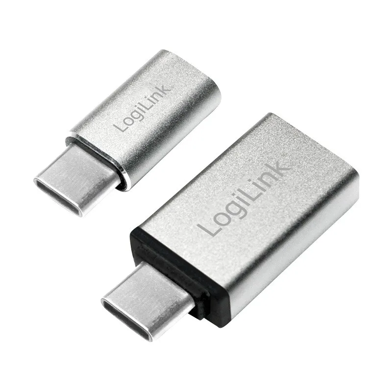 Adaptor Logilink USB-C la Micro-USB și USB 3.0 argintiu