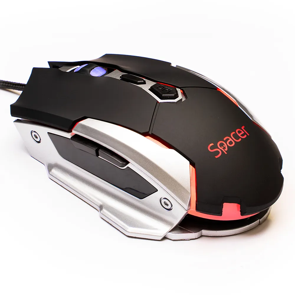 Maus gaming Spacer Pulsar Lite negru cu iluminare RGB