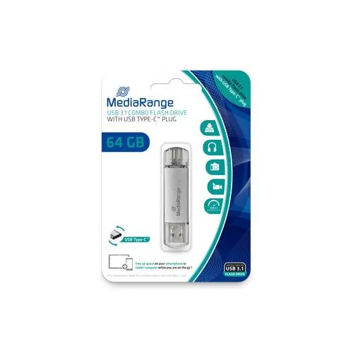 Stick USB 3.1 MediaRange 64GB cu conector Type-C dual
