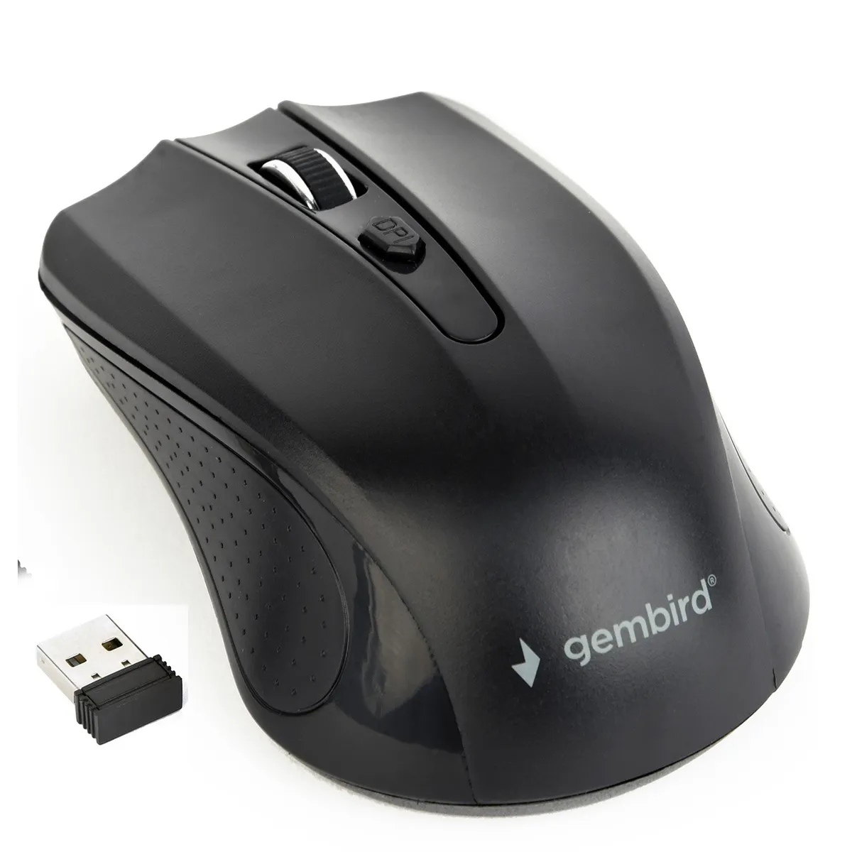 Maus wireless Gembird negru cu receptor 2.4GHz și sensor optic