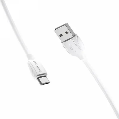 CABLU alimentare si date Borofone "BX19", Charging Data Cable pt. smartphone, USB la micro USB, 2.4A, 1m, alb "6931474701787" (timbru verde 0.18 lei)