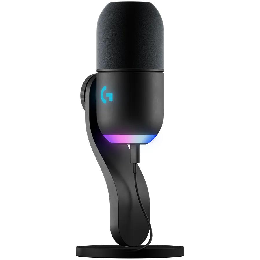 Microfon gaming Logitech G Yeti GX RGB negru cu iluminare LED