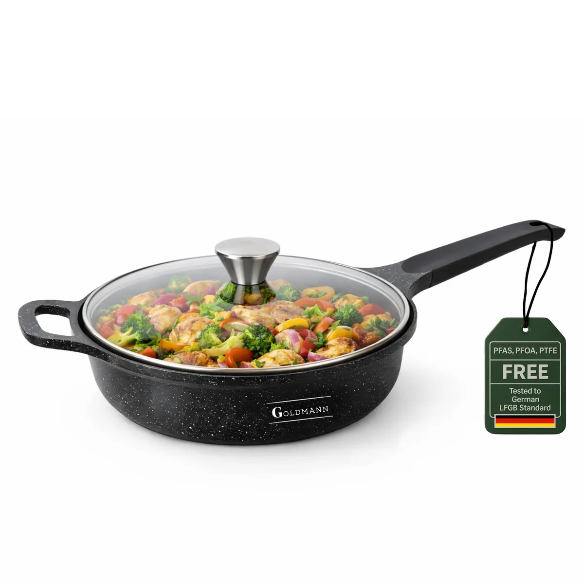 Tigaie adâncă 28cm din aluminium cu acoperire ceramică non-stick și capac