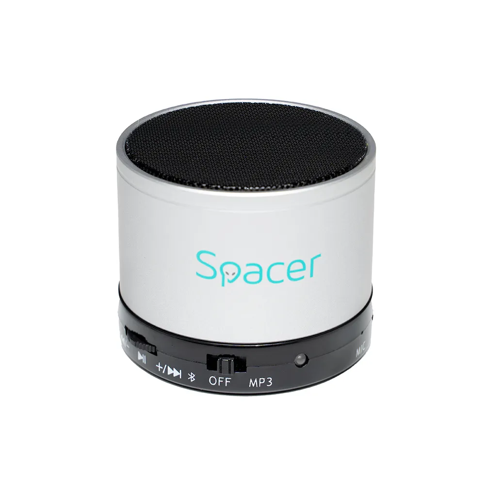 Boxă Bluetooth portabilă SPACER TOPPER 3W culoare argintie