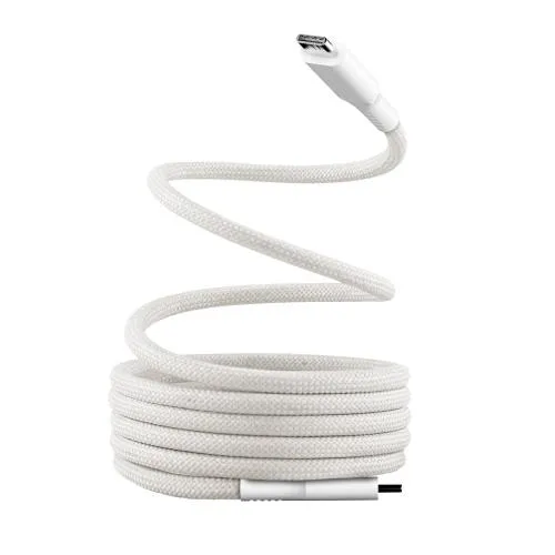 Cablu USB-C 1,5m cu teacă magnetică albă TnB