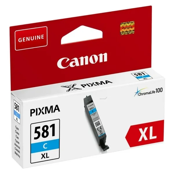 Cartus cerneală original Canon CLI-581XLC cyan pentru imprimante Pixma