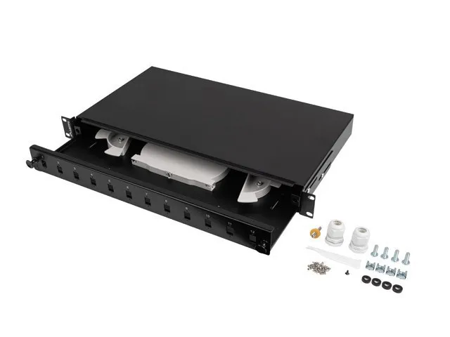 Panou patch fibră optică 12 porturi SC rack 19 inci 1U Lanberg