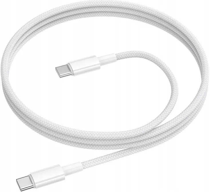 CABLU alimentare si date Borofone "BX117", Charging Data Cable pt. smartphone, USB Type-C la USB Type-C, 60W, 1m, alb "6941991120206" (timbru verde 0.18 lei)