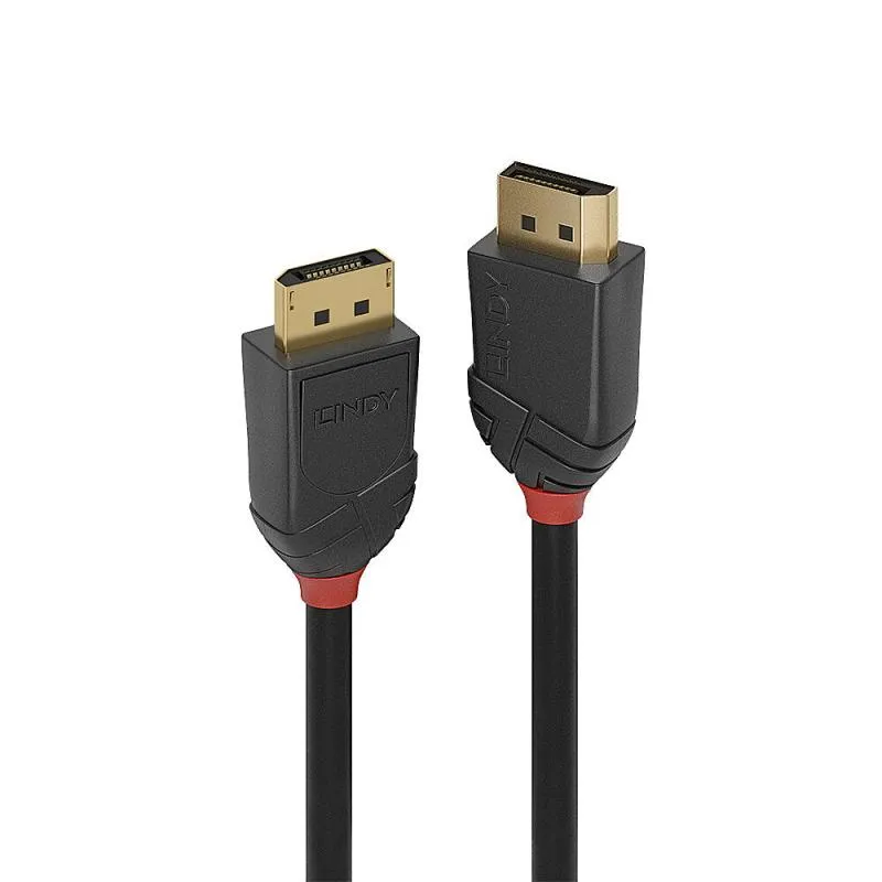 Cablu DisplayPort 2.1 Lindy 2m gri cu conectori auriți