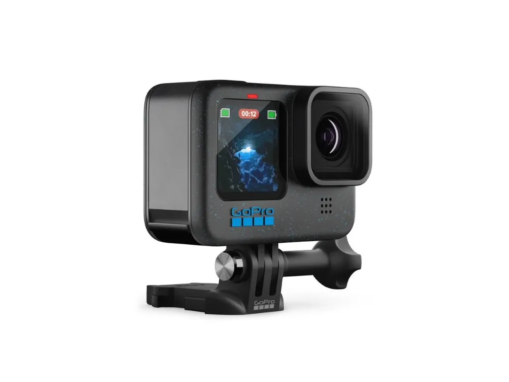 Cameră de acțiune GoPro Hero 12 Black cu ecran tactil și accesorii de montare