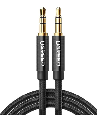CABLU audio Ugreen, "AV112" stereo 3.5 mm jack (T) la 3.5 mm jack (T), 2m, conectori auriti, braided, negru "50363" (timbru verde 0.18 lei) - 6957303853632
