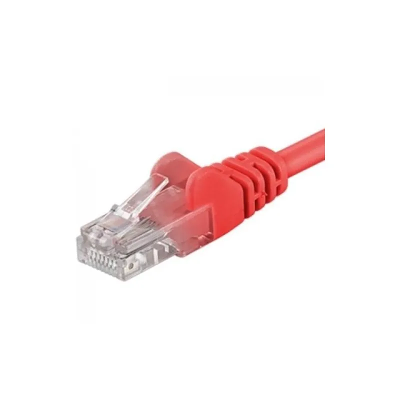 Cablu patchcord UTP Cat.5e roșu 0.25m cu conectori RJ45
