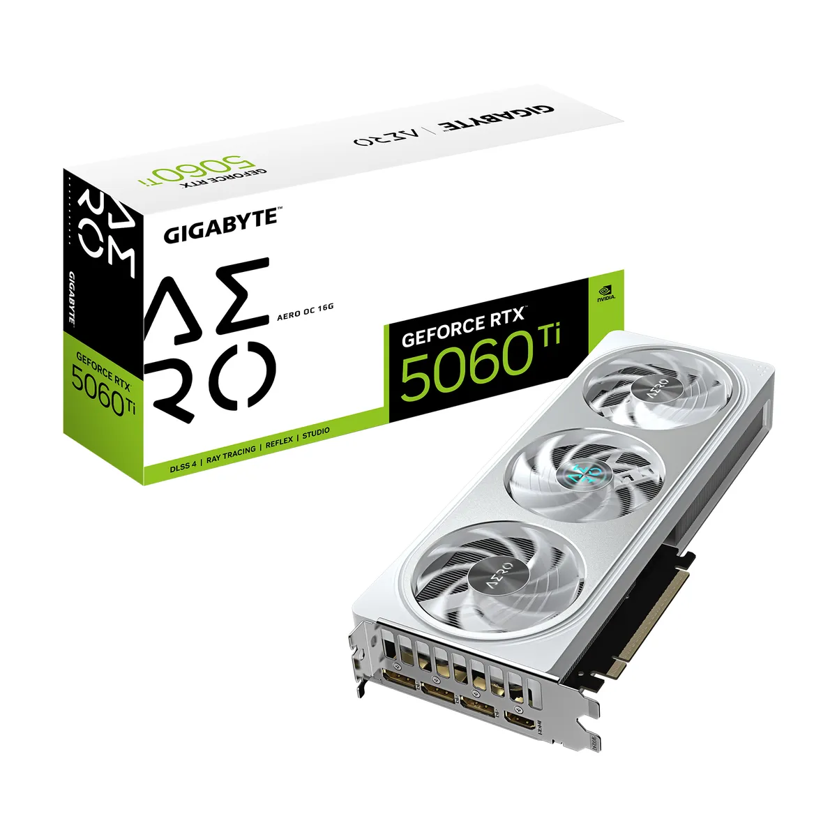 Placa video Gigabyte RTX 5060 Ti Aero OC 16GB cu sistem de răcire cu 3 ventilatoare