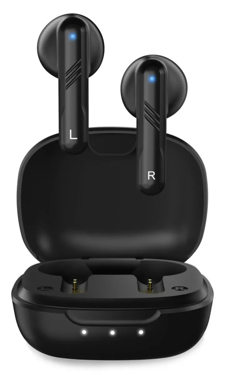 Căști wireless TWS Genius negru cu Bluetooth 5.3 și microfon