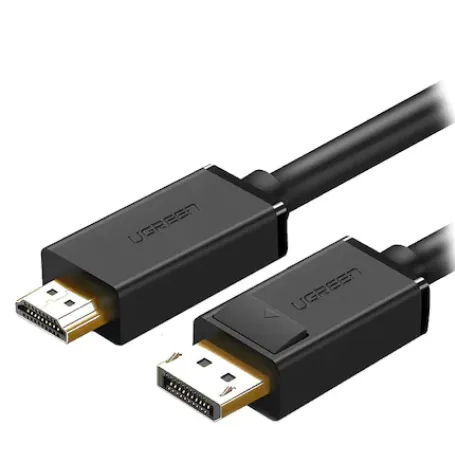 CABLU video Ugreen, "DP101" DP (T) la HDMI (T), rezolutie maxima 4K UHD (3840 x 2160) la 30 Hz, conectori auriti, 1.5m, negru "10239" (timbru verde 0.8 lei) - 6957303812394