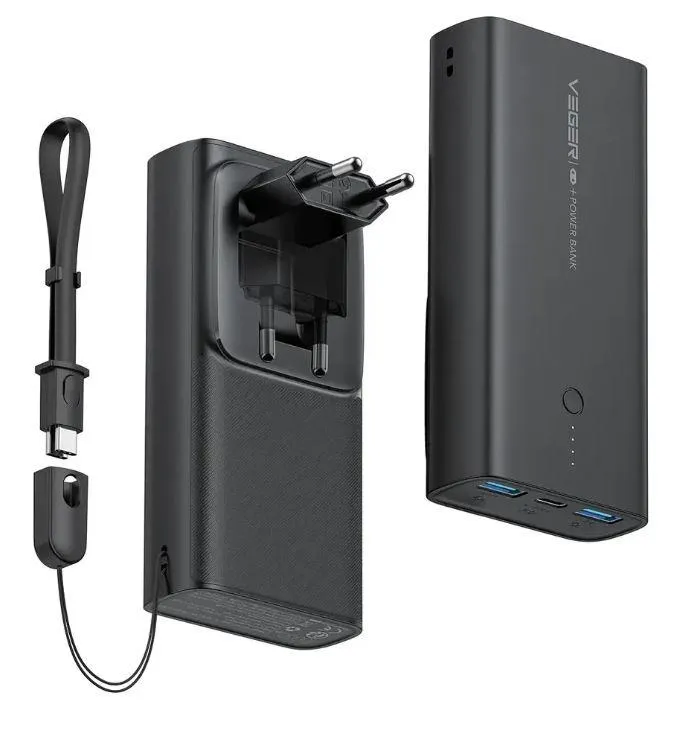 Baterie externă portabilă Veger W1146 10000mAh argintie