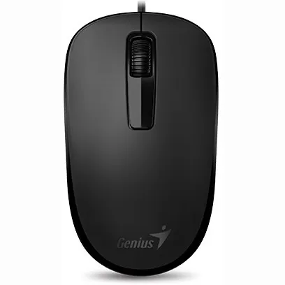 Mouse Genius DX-125 negru cu fir USB și senzor optic