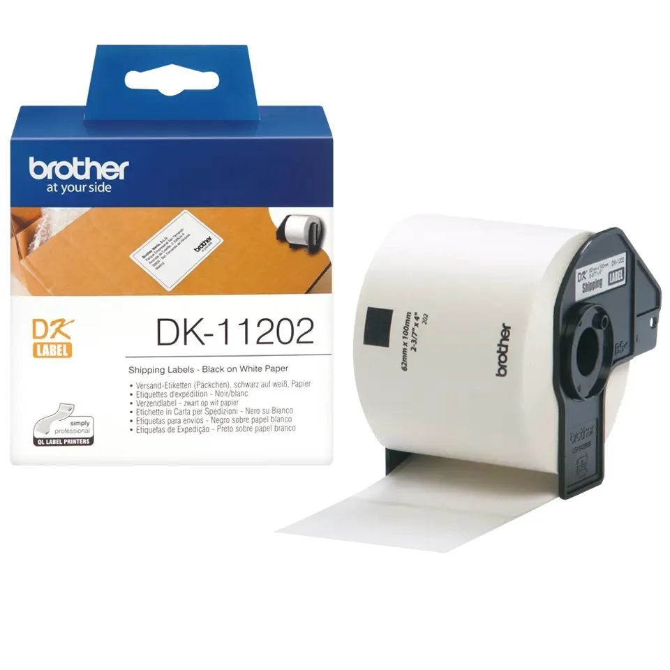 Etichete hartie Brother DK11202 62x100mm negru alb 300 bucati
