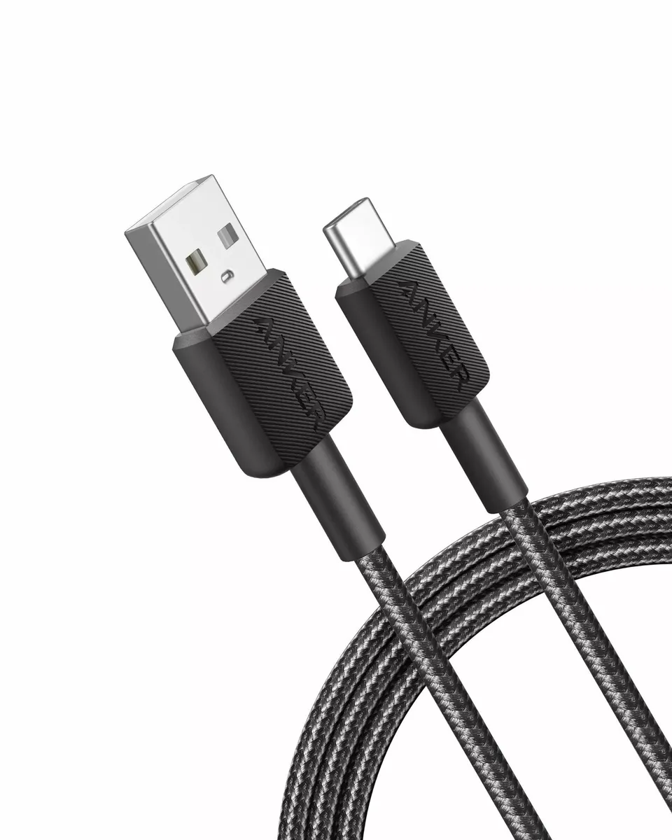 Cablu USB-A la USB-C Anker negru 1.8m cu inveliș braided