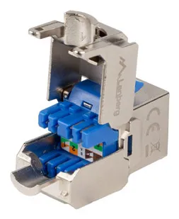 Modul Keystone RJ45 Cat.6 FTP fără scule negru cu marcaje standardizate