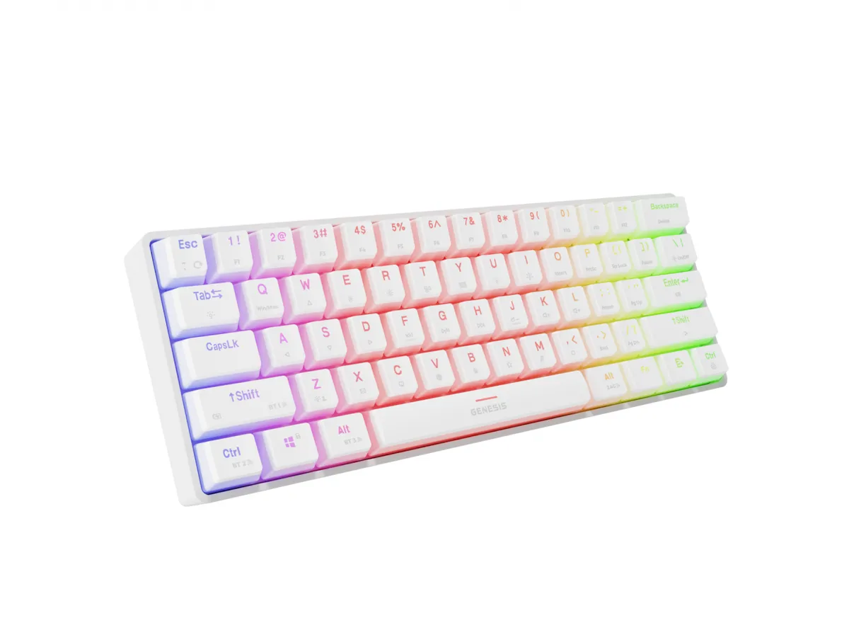 Tastatura mecanică Genesis Thor 660 G2 60% albă pentru gaming