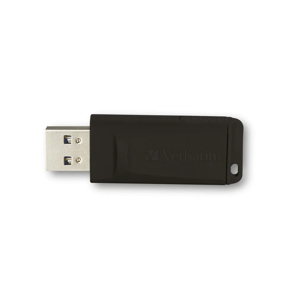 Stick USB Verbatim Slider 128GB negru cu design retractabil