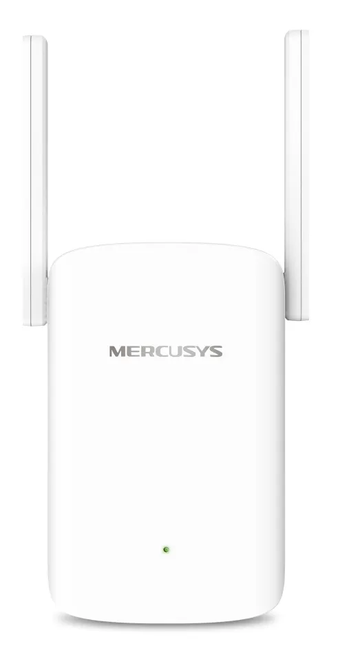 Repetor Wi-Fi Mercusys AX1500 cu 2 antene externe negre și 1 port LAN
