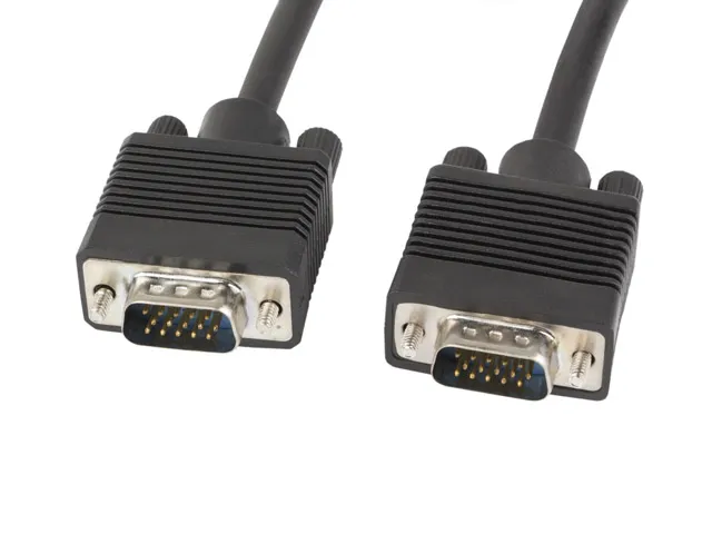 Cablu VGA 1,8m negru cu ecranare dublă și conectori D-Sub 15 pini