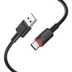 CABLU alimentare si date Borofone "BX110", Fast Charging Data Cable pt. smartphone, USB la USB Type-C, 2.4A, 1m, negru "6941991120749" (timbru verde 0.18 lei)