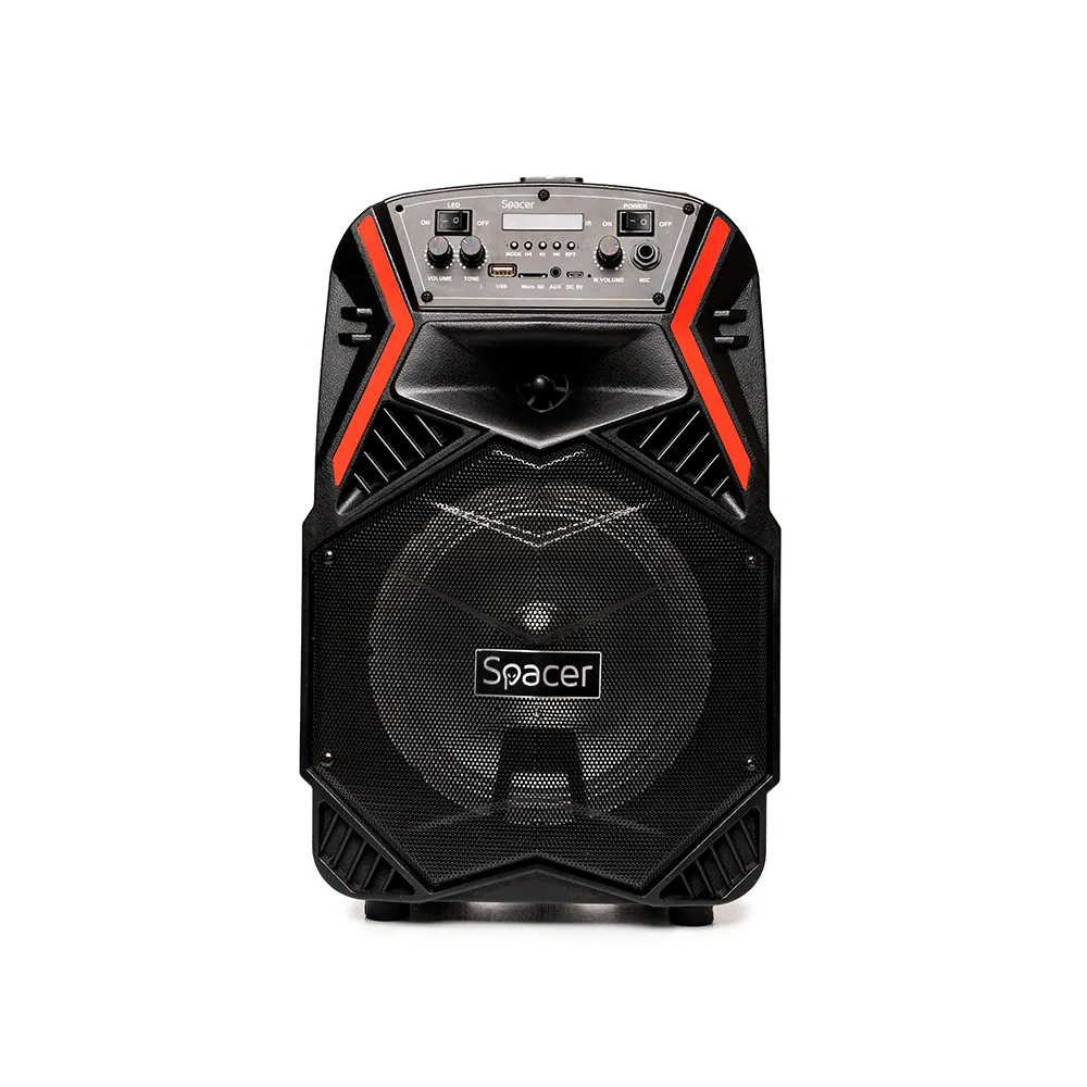 Boxă portabilă Bluetooth cu troller negru și woofer 8 inci