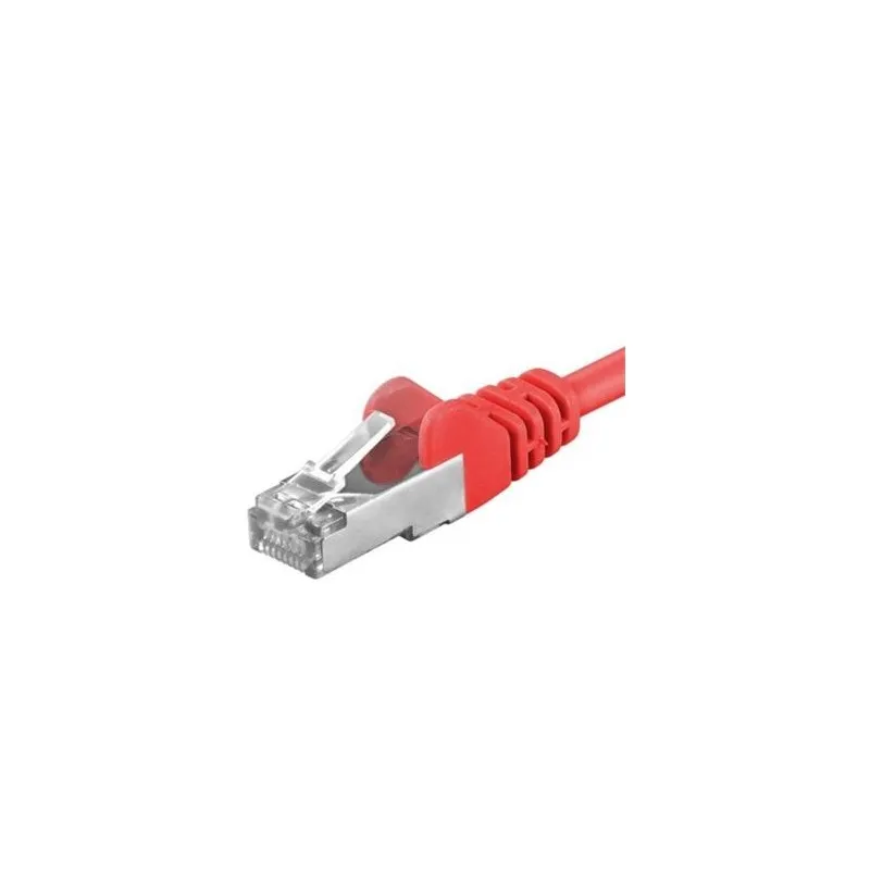 Cablu patchcord SFTP Cat.6A roșu 0.5m cu conectori RJ45
